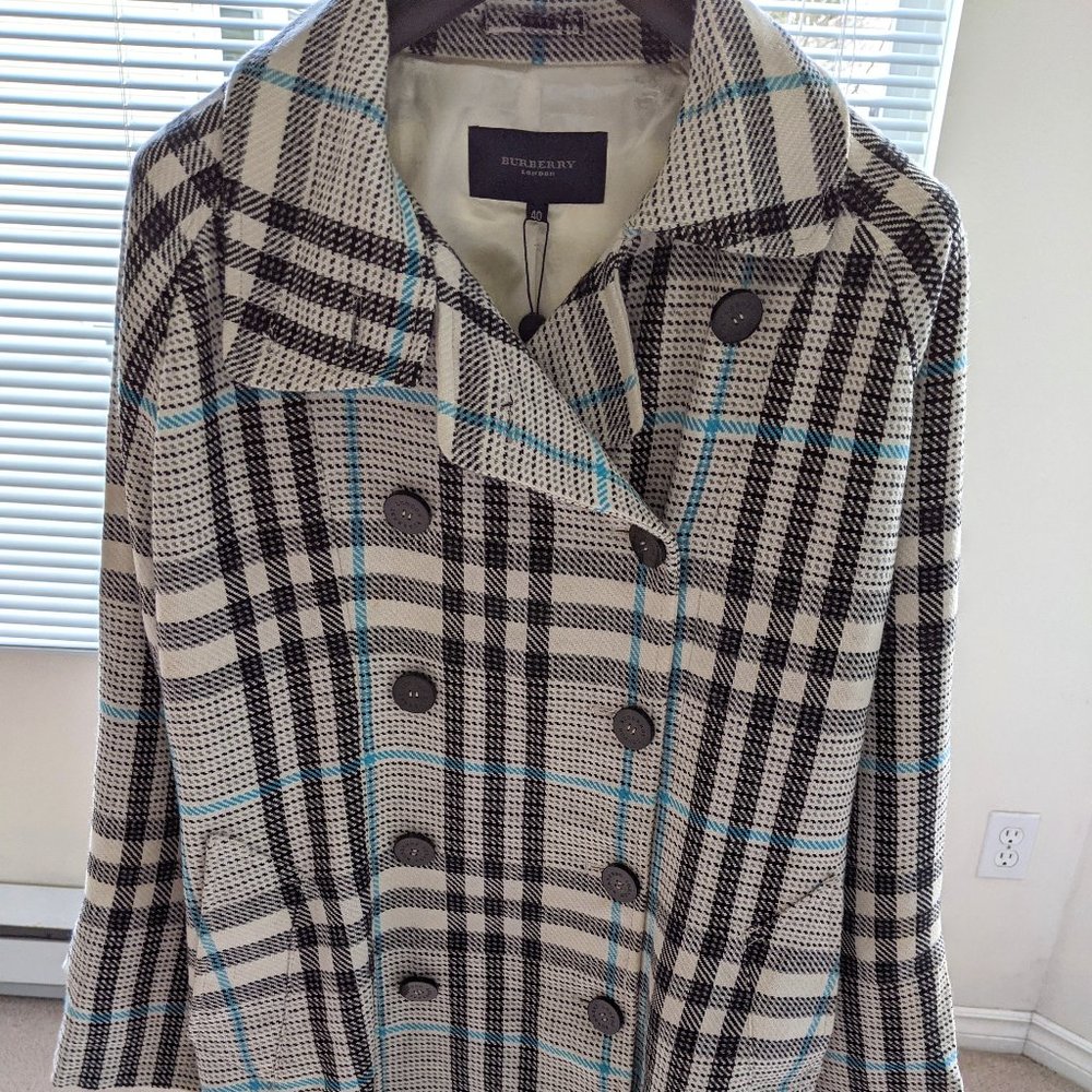 Burberry Plaid Checked Jacket Coat